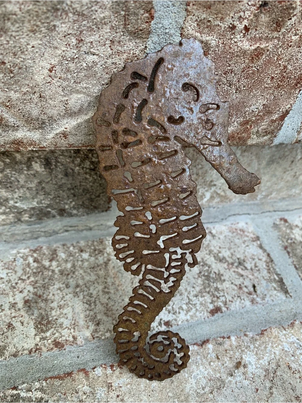 Rustic Coastal Metal Wall Art Set Crab Seahorse Starfish Beach Nautical Decor